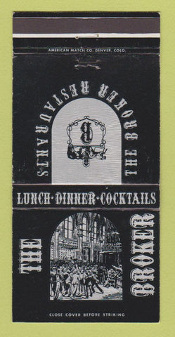 Matchbook Cover - The Broker Restaurants Denver Aurora Colorado WEAR 30 Strike