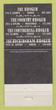 Matchbook Cover - The Broker Restaurants Denver Aurora Colorado WEAR 30 Strike