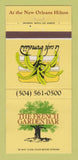 Matchbook Cover - French Garden Bar New Orleans LA Hilton 30 Strike