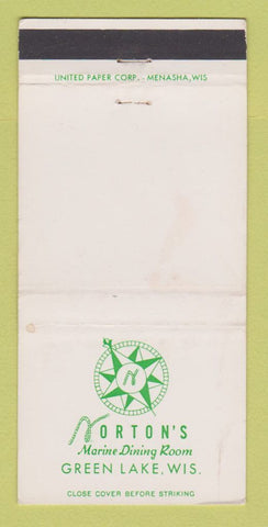 Matchbook Cover - Norton's Green Lake WI Restaurant WEAR 30 Strike