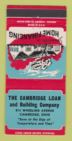 Matchbook Cover - Cambridge Loan Building Company Cambridge OH 30 Strike