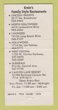 Matchbook Cover - Ernie's Mexican Restaurant Hollywood Lynwood CA WEAR 30 Strike