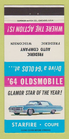 Matchbook Cover - 1964 Oldsmobile Frederic WI 30 Strike