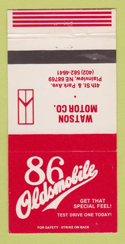 Matchbook Cover - 1986 Oldsmobile Watson Motors Plainview NE 30 Strike
