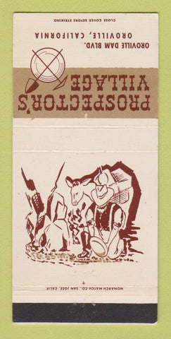 Matchbook Cover - Prospector's Village Oroville CA 30 Strike