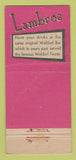 Matchbook Cover - Lambros Restaurant San Francisco CA 30 Stick