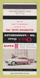 Matchbook Cover - 1956 Oldsmobile Malkerson Minneapolis MN 30 Strike