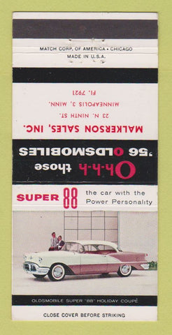 Matchbook Cover - 1956 Oldsmobile Malkerson Minneapolis MN 30 Strike