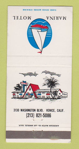 Matchbook Cover - Marina Motel Venice CA 30 Strike