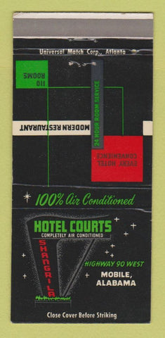 Matchbook Cover - Shangri LA Hotel Courts Mobile AL 30 Strike