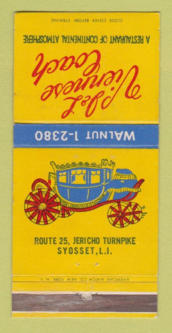 Matchbook Cover - J&L Viennese Coach Restaurant Syosset LI NY WEAR 30 Strike