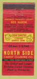 Matchbook Cover - North Side Carpet Cleaning Pittsburgh PA 21 Strike Feature