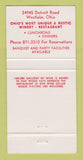 Matchbook Cover - Dover Chalet Westlake OH 30 Strike