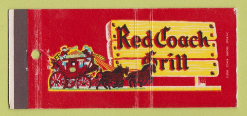 Matchbook Cover - Read Coach Grill Boston Nhyannis Saugus MA 30 Strike