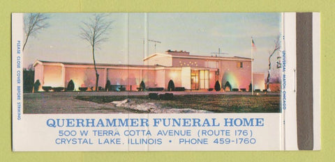 Matchbook Cover - Querhammer Funeral Home Crystal Lake IL 30 Strike