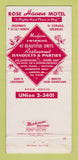 Matchbook Cover - Rose Haven Motel El Dorado AR 30 Strike