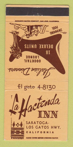 Matchbook Cover - La Hacienda Inn Los Gatos CA 30 Strike