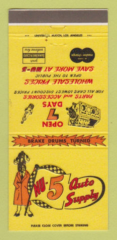 Matchbook Cover - Nu 5 Auto Parts Downey Southgate CA 30 Strike