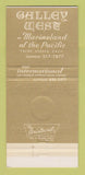 Matchbook Cover - Galley West at Marineland Palos Verdes CA 30 Strike