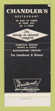 Matchbook Cover - Chandler's Restaurant Miami Beach FL New York City 30 Strike
