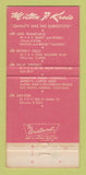 Matchbook Cover - Milton F Kreis San Francisco Beverly Hills CA 30 Strike