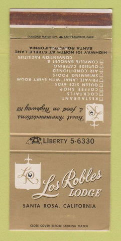 Matchbook Cover - Los Robles Lodge Santa Rosa CA 30 Strike