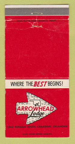 Matchbook Cover - Arrowhead Lodge Canadian OK WEAR 30 Strike