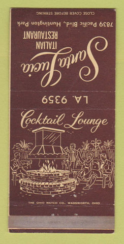 Matchbook Cover - Santa Lucia Italian Restaurant Huntington Park CA 30 Strike