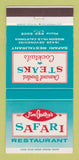 Matchbook Cover - Jim Gentry's Safari Restaurant Mission Hills CA 30 Strike