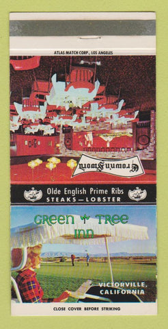 Matchbook Cover - Green Tree Inn Victorville CA 30 Strike