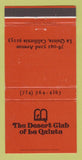 Matchbook Cover - Desert Club of La Quinta CA 30 Strike