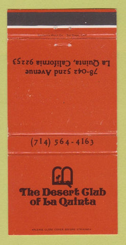 Matchbook Cover - Desert Club of La Quinta CA 30 Strike