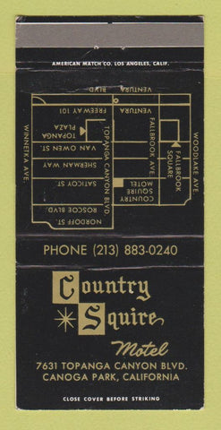 Matchbook Cover - Country Squire Motel Canoga Park CA 30 Strike