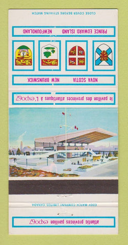 Matchbook Cover - Expo 1967 67 Montreal QC NS NB NF NL PEI PE 30 Strike