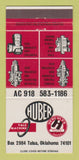 Matchbook Cover - Huber Tulsa OK Hercules Tool Yale Machine 30 Strike