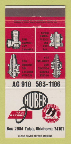 Matchbook Cover - Huber Tulsa OK Hercules Tool Yale Machine 30 Strike