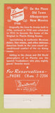 Matchbook Cover - La Placita Mexican Restaurant Albuquerque NM 30 Strike