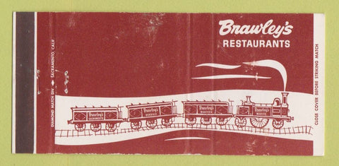 Matchbook Cover - Brawley's Restaurants Sacramento Modesto CA WEAR 30 Strike