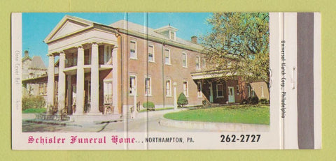 Matchbook Cover - Schisler Funeral Home Northampton PA 30 Strike