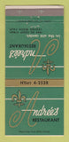 Matchbook Cover - Andree's Restaurant Laguna Beach CA 30 Strike