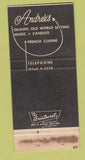 Matchbook Cover - Andree's Restaurant Laguna Beach CA 30 Strike