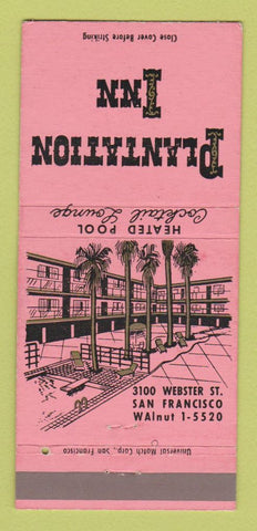 Matchbook Cover - Plantation Inn San Francisco CA 30 Strike
