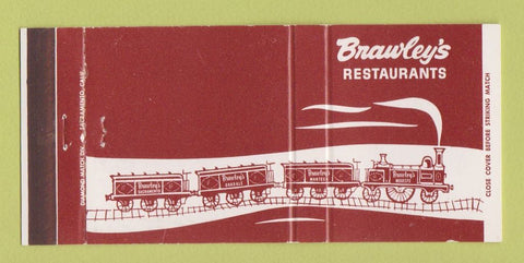 Matchbook Cover - Brawley's Restaurants Manteca Oakdale Modesto CA 30 Strike