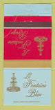Matchbook Cover - La Fontaine Bleu Baltimore MD CREASED 30 Strike