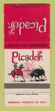 Matchbook Cover - Picador Gardena CA Restaurant WEAR 30 Strike