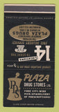 Matchbook Cover - Plaza Drug Stores Toronto ON Hamilton 30 Strike