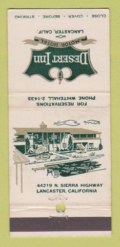 Matchbook Cover - Desert Inn Motor Hotel Lancaster CA 30 Strike