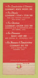 Matchbook Cover Clearman's Steak Stein Inn Pico Rivera San Gabriel CA 30 Strike