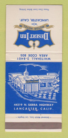 Matchbook Cover - Desert Inn Motor Hotel Lancaster CA 30 Strike
