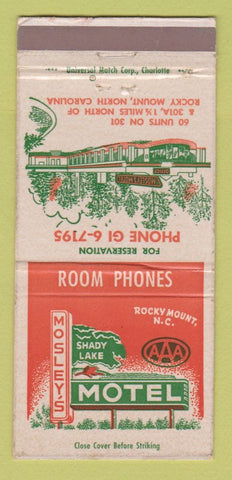 Matchbook Cover - Mosley's Motel Rocky Mount NC 30 Strike